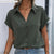 Elegant Women's Buttoned Lapel Shirt - Casual Wear, Short Sleeve, Lapel Collar. Ideal for Women's Fashion.