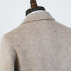Double-Faced Woolen Herringbone Overcoat - Men's Slim Fit Jacket in Khaki and Grey