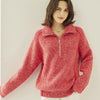 Luxurious Five-Strand Cashmere Sweater in Camel Gray Red - Stand Collar Arabesquitic Fabric High-End Loose Fit Sweater