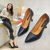 Chic Black Stiletto Heels for Classy Elegance - Women's elegant high heels with pointed toe and Viscose technology.