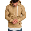 Men's Sporty Hooded Sweater in Solid Colors, Plush Velvet Lining, Durable Polyester, Active Outdoor Wear, Various Sizes and Colors.