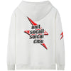 Casual Cotton Sweater with Trendy Prints, Unisex - White-Green or White-Red Options, Sizes S to 3XL