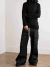 Men's Cotton Wide-Leg Casual Trousers in Elegant Black - Premium Comfort and Style - Available in Sizes 44, 46, 48