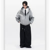 Men's Thickened Hooded Sweater Cardigan - Polyester Coat in Black or Grey - Youthful Style & Warmth - Asian Size - Winter Wear