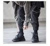 Reflective Double-Pocket Stockings in Black & Army Green, Multi-Size Low-Waist Design