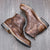 British-Styled Leather Martin Boots, Brown Luxury Footwear with Classic Design, Men's High-Top Shoes, Premium Quality Craftsmanship.