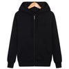 Plush-Lined Slim-Fit Zip-Up Sweatshirt in Classic Black, Subtle Grey, or Chic White - High-Quality Polyester, Velvet Padding, Perfect for Sports
