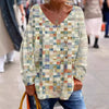 Chic Floral Print V-neck Long-sleeve Top in Brushed Milk Silk - Fashionable Casual Wear with Loose Style in Color 1 B742