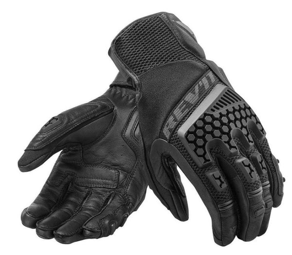 Professional BMW Black Sheepskin Desert 3 Motorcycle Riding Gloves for Off-road Adventures