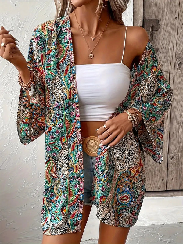 Ethnic Floral Print Bohemian Shirt | Premium Polyester Women's Top