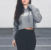 Women's Long Sleeve Crop Top Hoodie with Letter Print Pattern