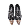 Elegant Men's Gold Leather Pointed-Toe Shoes, Sizes 37-44 - Premium cowhide, chic design for men's fashion statement.