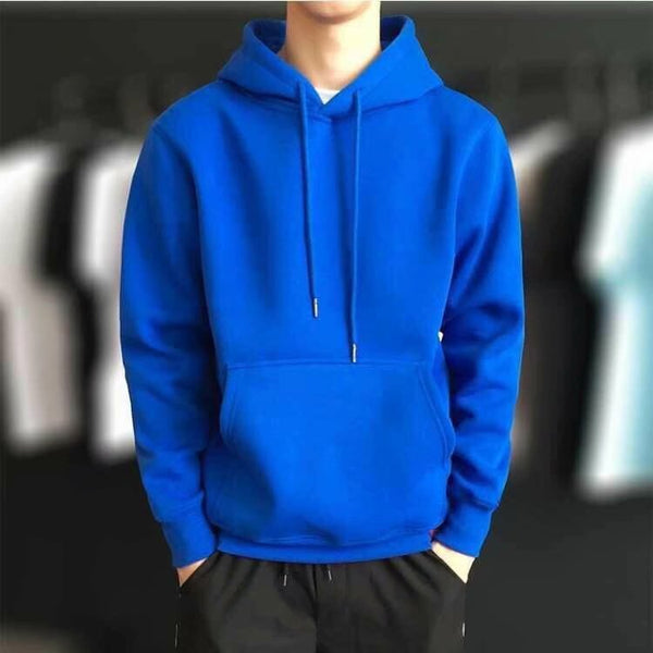 Stylish Fleece Hooded Sweater for Men - Korean Style, White Pattern, Loose Fit, Spring/Autumn Wear, Sizes M-XXXL.