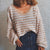 Chic Striped Pullover Sweater in Acrylic for Women, V-neck, Winter Fashion.