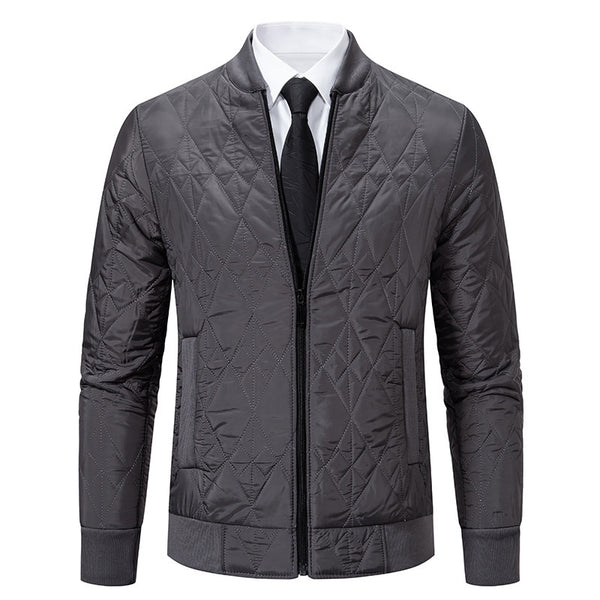 Warm Winter Cotton Jacket with Fleece Lining in Dark Gray - All-Matching Style