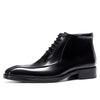 Men's Pointed-Toe Leather Business Shoes in Black and Brown, Rubber Sole for Grip and Durability