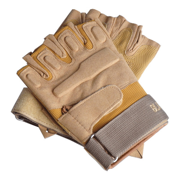 Versatile Black Hawk Tactical Half-Finger Gloves for Biking, Hiking, Camping - Men & Women - Microfiber, Nylon, Rubber - M, L, XL Sizes