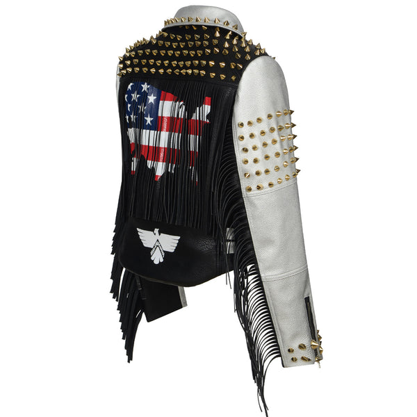 Women's Edgy Graffiti Leather Jacket with Top-notch Imitation Leather & Distinctive Art