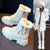 Warm Beige Fleece-Lined Cotton-Padded Boots | Square Heel | Sizes 35-41