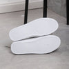 White Lace-Up Flats with Round Toes and Thick Soles for Women
