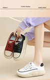 Women's White Leather Sneakers - Breathable & Durable. Stylish lace-up design with waterproof platform. Comfortable all-day wear.