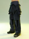 Detachable Leg Casual Pants in Dark Night Blue - Straight Profile, Nylon Blend Fabric