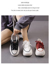 Korean Style Lightweight Running Shoes, Casual Women's Footwear in Black, White, Red - Lace-up Design, PU Upper Material