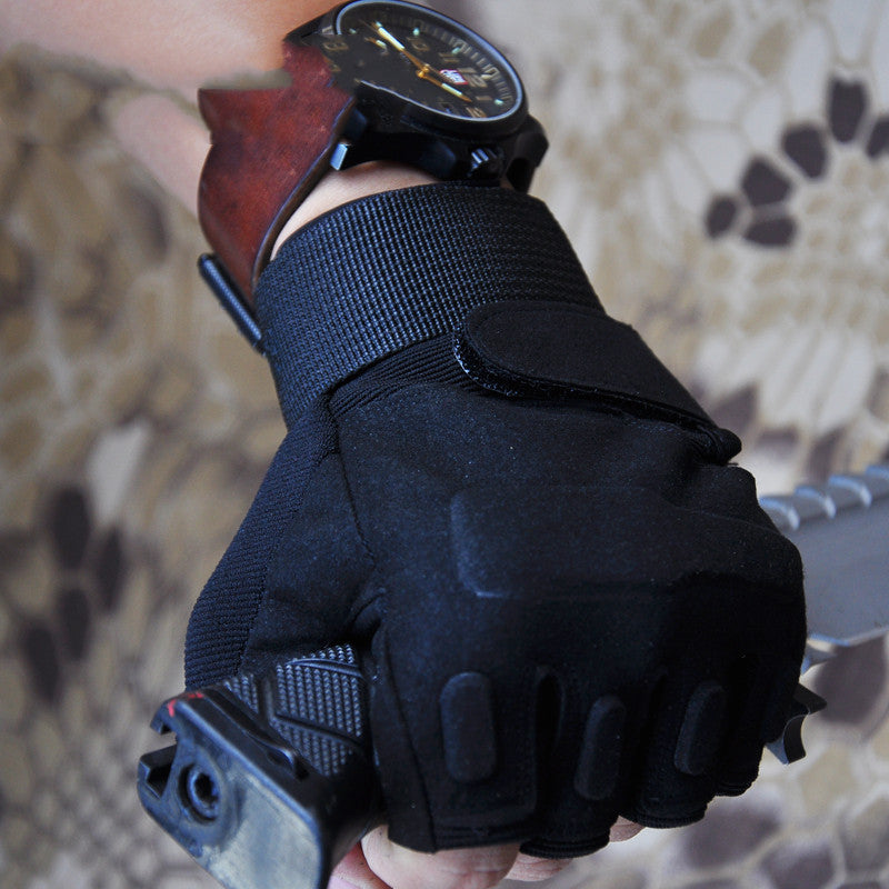 Hanyu Black Hawk Tactical Combat Gloves Half Finger