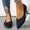 Women's Breathable Flat Pointed Toe Shoes in Black - All-Season Comfort & Style
