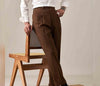 Chic Paris Buckle Suit Trousers in Imitation Wool Fabric - Business-Style Fit, Straight Pant Type - Men's Formal Wear