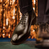 Men's Black Leather Business Shoes with Lace-Up Closure - Handmade, Breathable, Customizable, Cowhide Material - Sizes 37-46