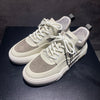 Men's Vintage Leather Platform Shoes in Beige - Comfortable & Stylish Men's Footwear with Rubber Sole & Lace-up Design