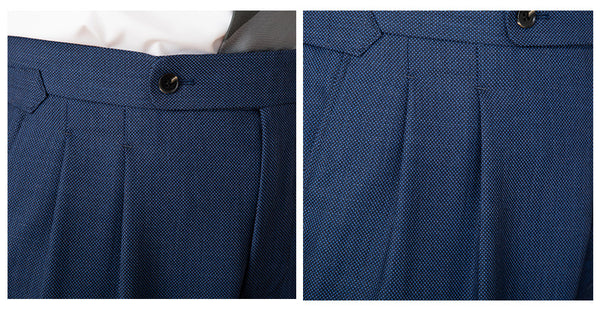 Elegant High-Waist Straight Trousers in Grey, Blue, Coffee - Daily Wear - Structured with Quality Polyester, Viscose, and Flax - Classic Colors