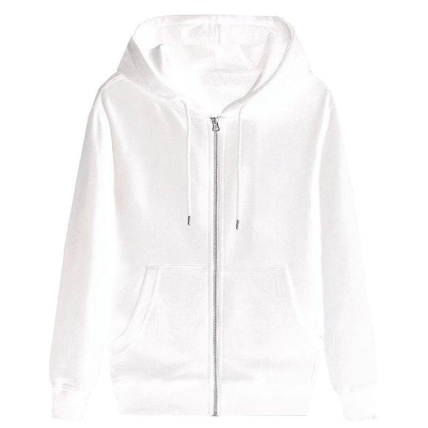 Plush-Lined Zip-Up Sweatshirt in Classic Black - Sporty & Stylish Winter Jacket with Velvet Padding & Side Pockets