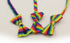 Vibrant Rainbow Bowtie for Festive & Casual Wear - Unisex Polyester Accessory with Adjustable Strap.
