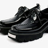 Classic British Style Thick Sole Black Leather Shoes with Square Toe and Premium Rubber Sole - Men's Fashion Footwear