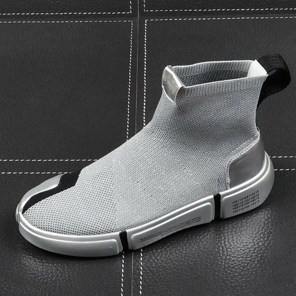 Men's Golden High-Top Sock Shoes - Trendy, Breathable, Fashionable Design