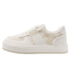 Japanese Style Beige Canvas Board Shoes with Chunky Sole, Women's Casual Shoes