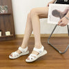 Women's Flat Roman Sandals - Breathable Mesh, Rubber Sole - White, Black, Khaki, Gray - Sizes 36-43 - Stylish & Comfortable