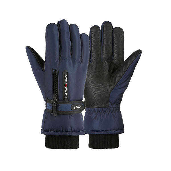 Insulated Waterproof Outdoor Gloves in Black - Fleece-Lined and Windproof for Autumn Adventures