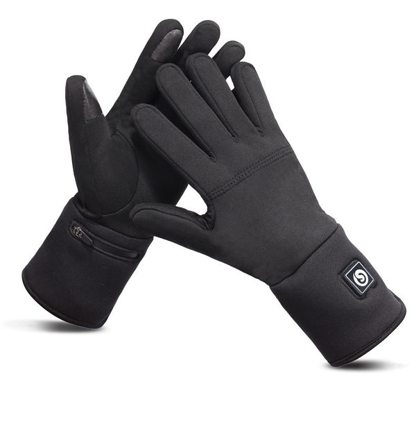 Premium Heated Riding Gloves in Black - All-Weather Sports & Mountaineering - Polar Fleece - Unisex - Cold Resistant - Charger Included
