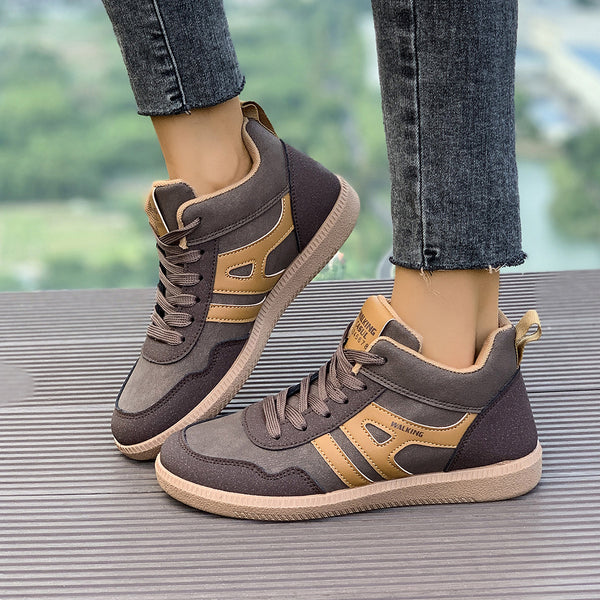 Women's Breathable Flat Skate Shoes Brown & Grey Sizes 36-42