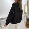 Chic Solid Color Round Neck Sweater for Spring & Autumn - Apricot, Sky Blue, Black, Mint Green, White - S to XL Sizes