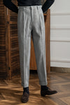 Classic Men's Business Casual Pants in Grey - Straight-leg Retro British Style
