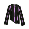 Chic Purple Striped Women's Sweater - Trendy Winter Fashion