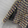 Chic Patchwork Woven Jacket with Fragrance Pattern in Picture Color