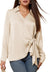 Elegant Waist Trimming Lace-up Shirt in Milk Silk - Various Colors - Sizes S to XXL - Women's Fashion Trend
