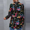 Stylish Printed Casual Jacket for Women - Slim-Fit Polyester Coat - Multiple Colors and Sizes - Fashion Piece