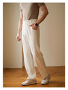 Men's Lightweight Straight-Cut Casual Pants - Stylish & Comfortable in Apricot, Black, White, and Brown - Polyester & Spandex Blend