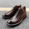 Men's Vintage Style Martin Boots in Brown Leather - Durable & Stylish Fashion Footwear